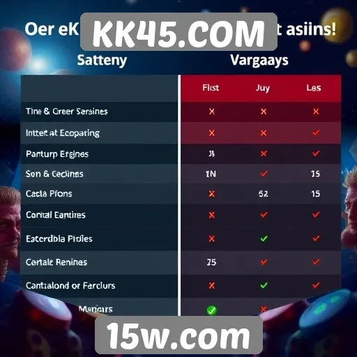 Comparativo de KK45.COM com outros sites de jogos